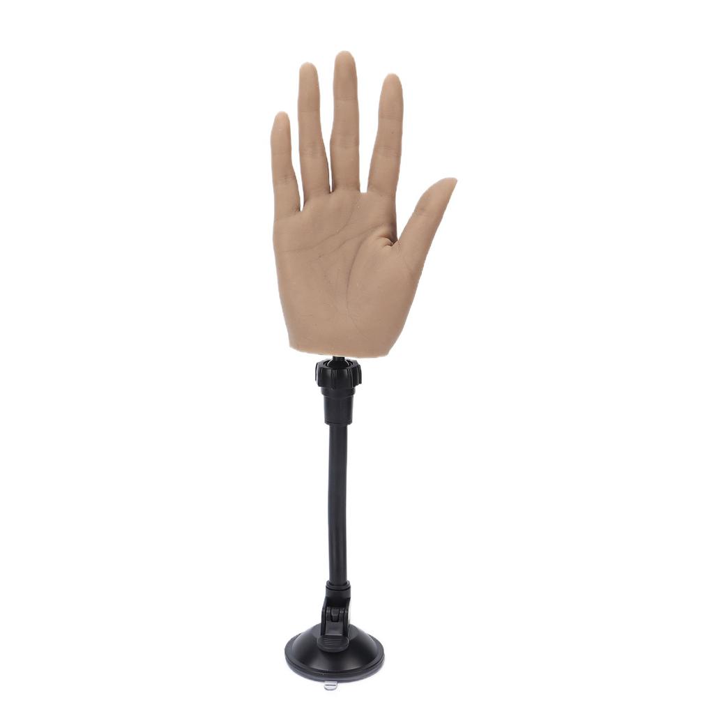 Fake Hand Model Silicone Reusable Nail Art Practice Hand with Fixing Rack for Beginner Practice
