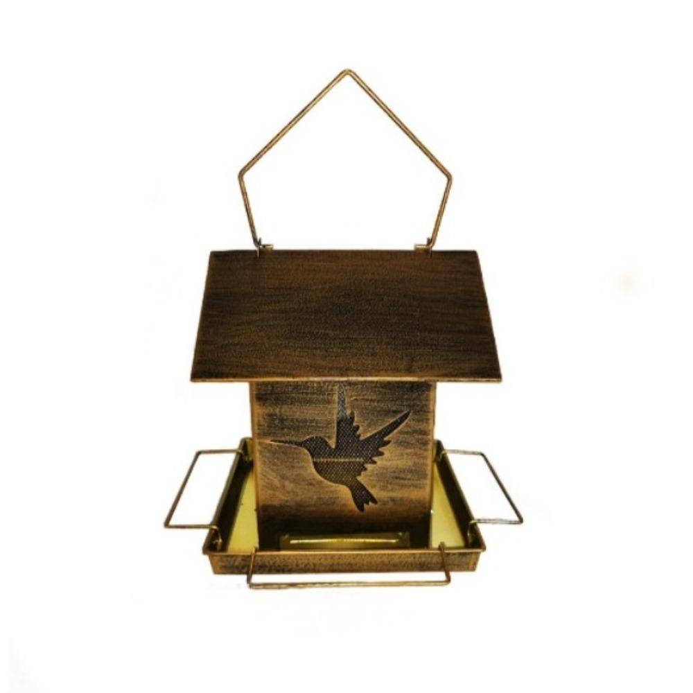 Windproof Hanging Metal Bird Feeder Iron Wildlife Shelter Bird Feeding Station  Garden Setting