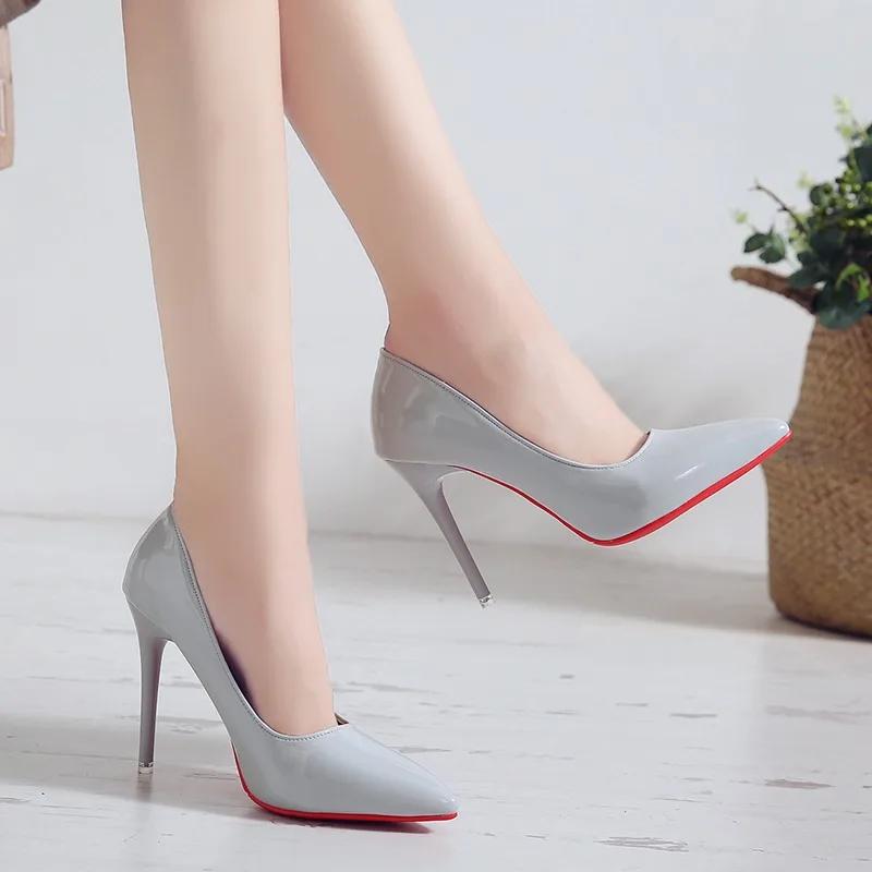 Shoes Female Slip On Women's High Heels Concise Party Pumps Women Pointed Toe Shallow High Thin Heel Plus Size Ladies Shoes