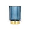 Rimmed Striped Glass Makeup Brush Bucket Eyebrow Tank Cup Pen Holder Vase Multifunctional Large Capacity for Decoration