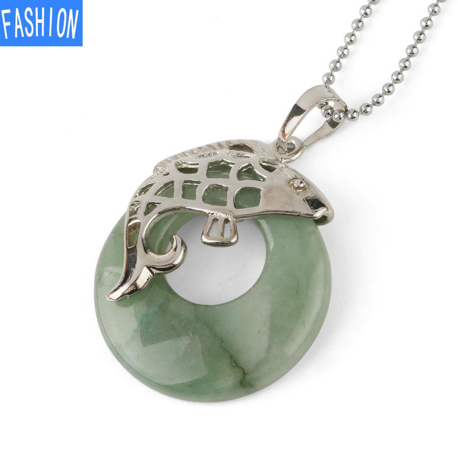 Творческий европейский и американский натуральный кристалл, ностальгическая безопасная пряжка с изображением кои, простое ожерелье с подвеской в ​​форме полой рыбы