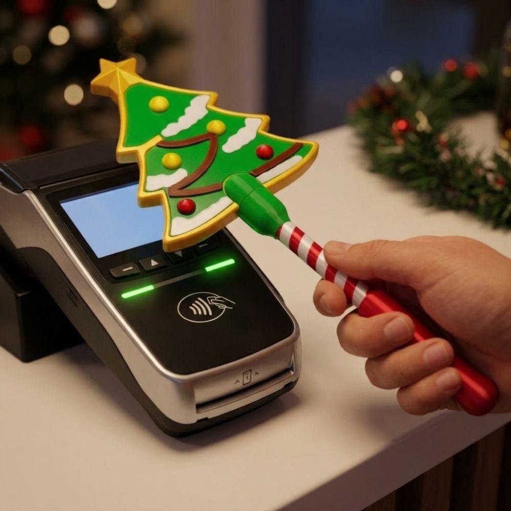 3D-gedruckter Weihnachten Zahlungs-Zauberstab Berührungsloser Xmas Kreditkartenhalter Kasse