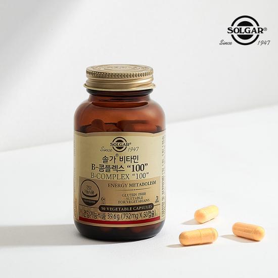 Solgar Vitality Recharge Set (Solgar B-Complex 100 (50 Capsules) + Solgar Chewable D3 1000 IU (60 Tablets)), Korean Health Food