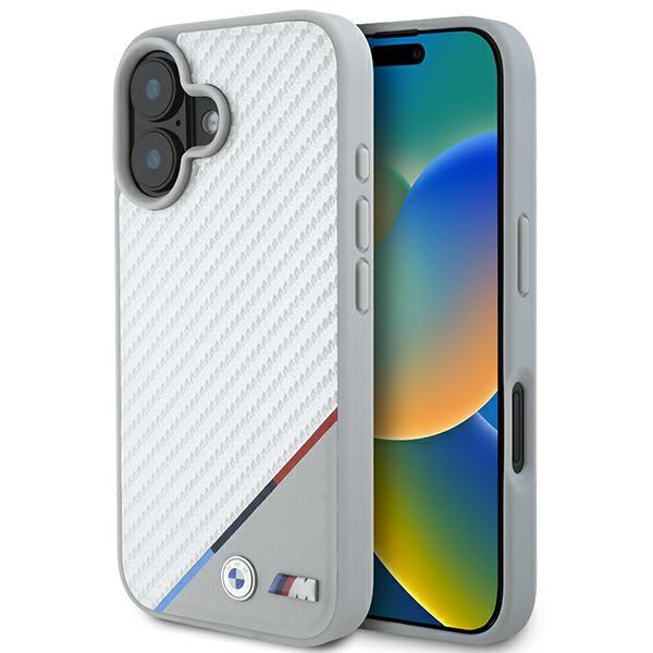 BMW BMHMP16S23PUDTS iPhone 16 6.1" gray/gray hardcase M Carbon Tricolor Line MagSafe