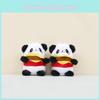 Adorable Hamburger Panda Plush Toy Keychain Cute Stuffed Animal Doll Accessory