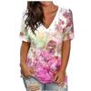 Летний топ с V-образным вырезом и 3D-принтом, модные повседневные женские футболки с короткими рукавами