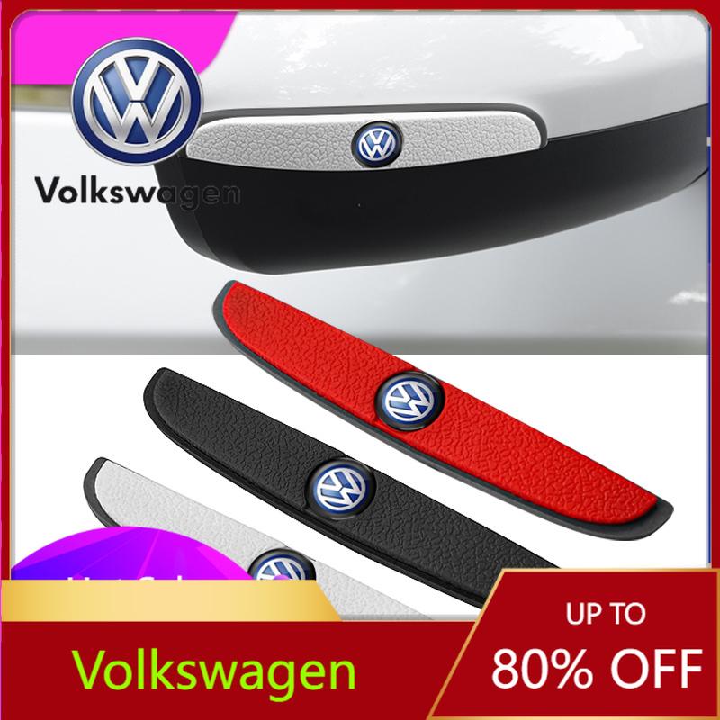 Valve Stems Caps Car Sticker For VW Volkswagen Jetta MK5 Golf 4Pcs Car Door Rearview Mirror Anti-Collision Strip Stickers Access zd7