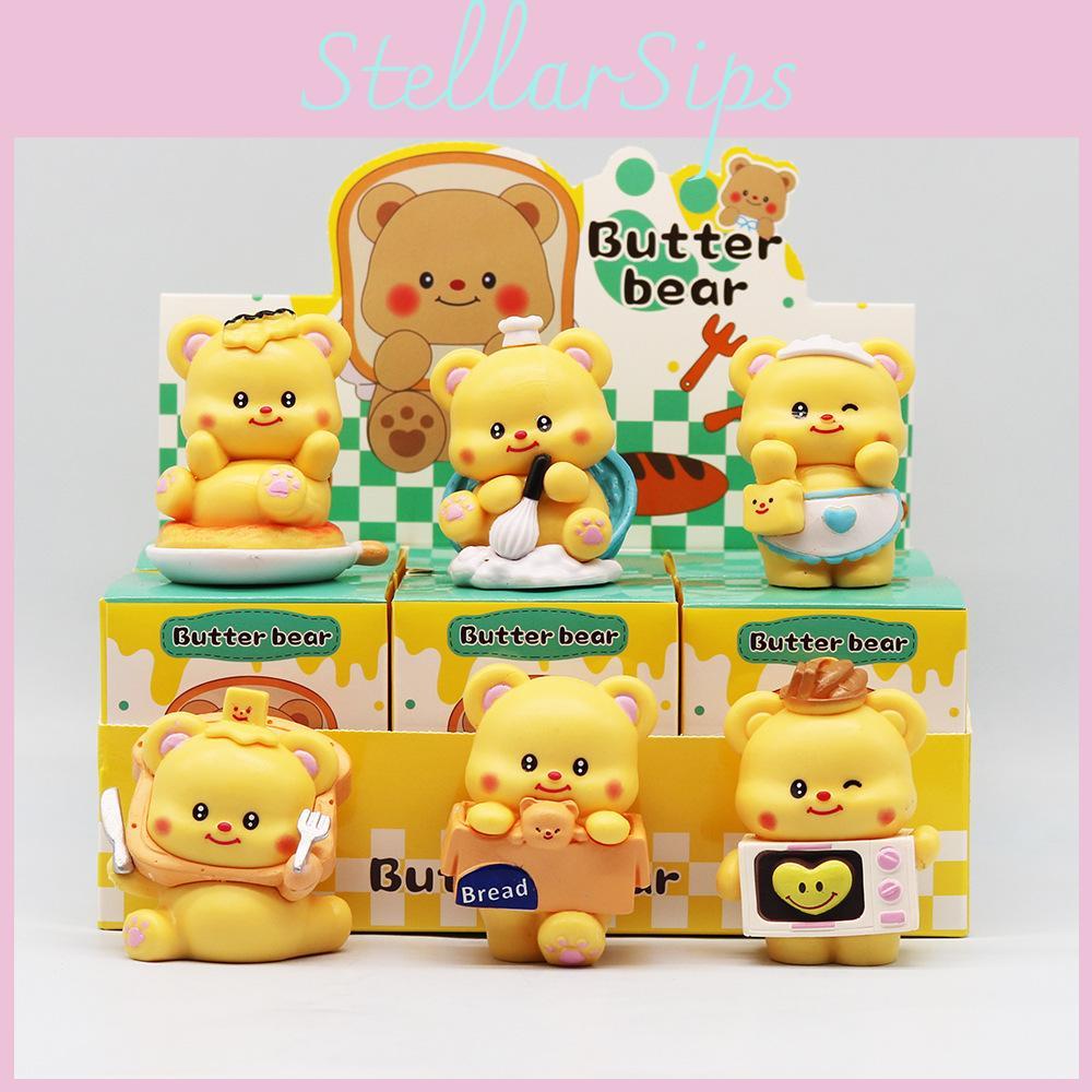 Butter Bear Pvc Collectible Figurine With Cute Dessert Design For Gift Collectors