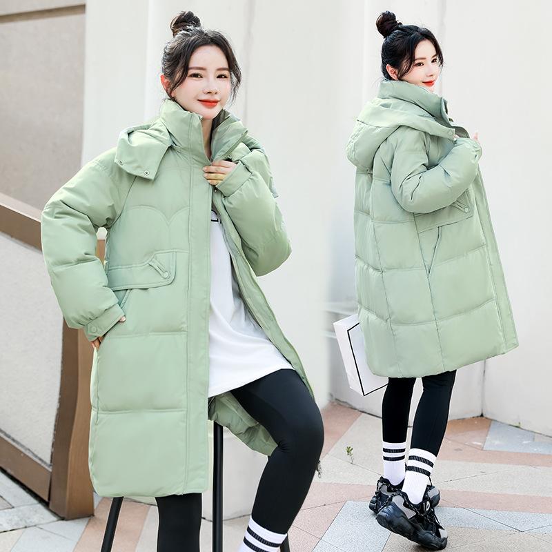 Winter Cotton-padded Jacket Women Long Over-the-knee Loose Large-size Cotton Coat Padded Bread Clothing