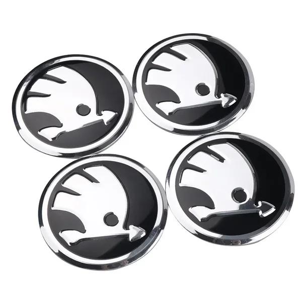 Car Sticker 2025 New 4pcs 56/60mm Car Wheel Center Cover Hub Cap Badge Replacement Sticker for Skoda VRS VII Rapid Fabia Octavia