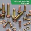 907pcs Grade 8.8 Metric Bolt and Nut Assortment Kit Featuring M4 M5 M6 M8 Sizes with Yellow Zinc Plating for Heavy Duty Applica