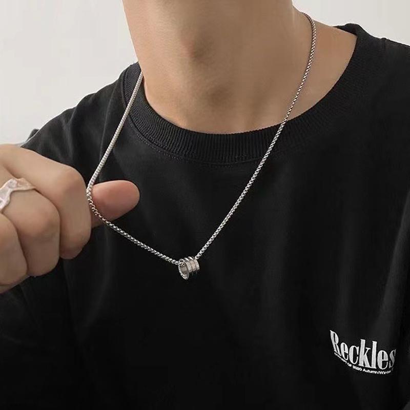 Новое мужское ожерелье, круглое ожерелье из титановой стали, женское ожерелье Джокер, длинная цепочка для свитера