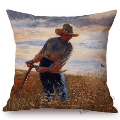 Us Painter Winslow Homer Famous Oil Painting Gallery Art Decorative Sofa Throw Pillow Case Fisherman Peach Blossom Cushion Cover