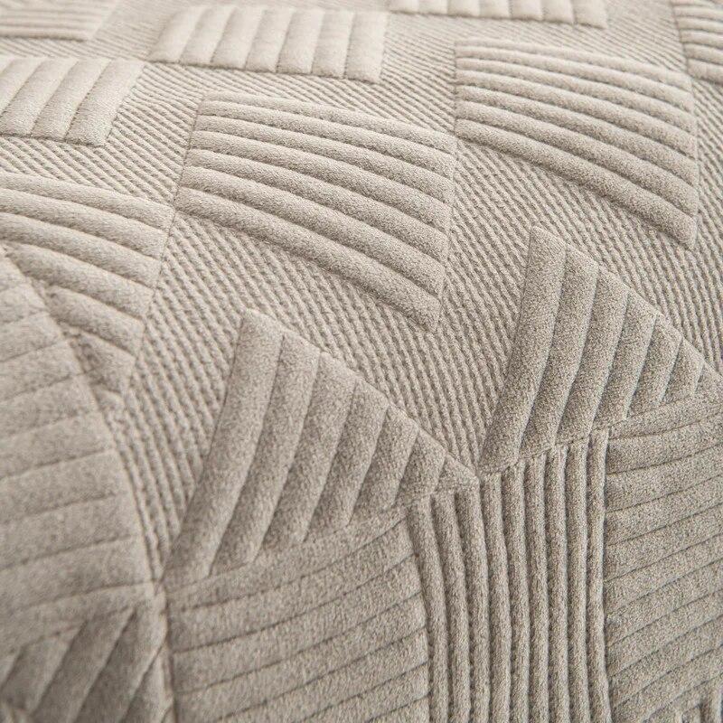 Однотонный чехол для дивана с геометрическим узором, скандинавский утолщенный плюшевый L-образный угловой чехол для полотенец для дивана, нескользящая защита для дивана для гостиной