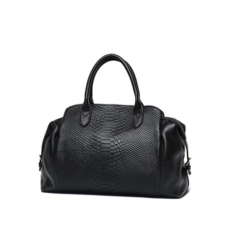 Новая модная женская сумка из коровьей кожи, большая вместимость, универсальная сумка через плечо с узором под змею