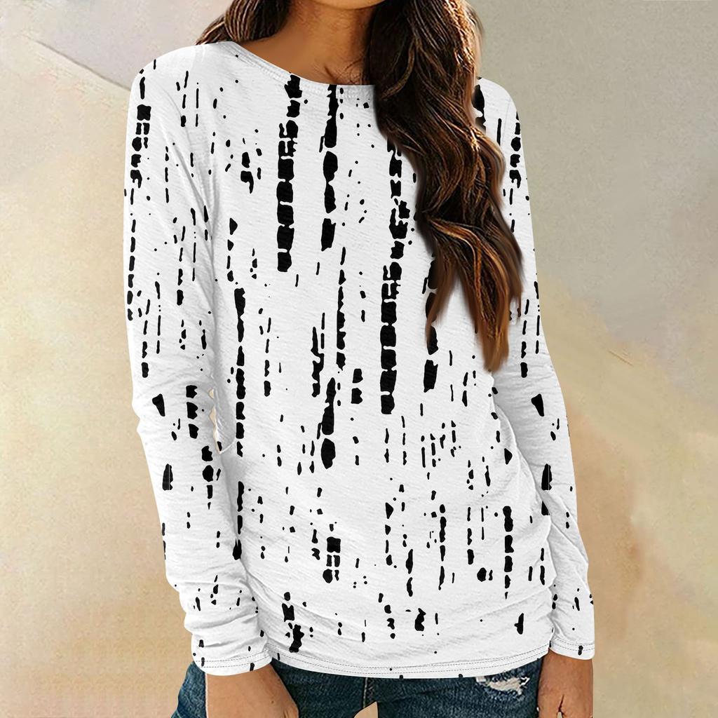 Женские рубашки с длинным рукавом и круглым вырезом, базовая футболка, повседневный топ, осенняя модная туника, облегающие футболки