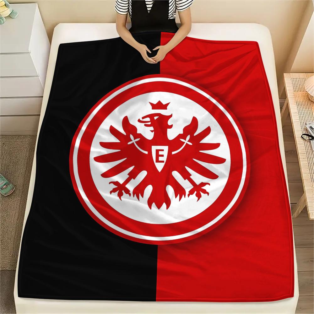 1PC Frankfurt Football Print Flannel Blanket, High quality All Seasons, Home Decor, Warmth and Comfort, Perfect for Christmas Gifts