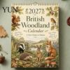 Gift for Students 2027 British Woodland Calendar, 12 Month Hanging Planner, Thick Yearly Event Planner Paper Desk Calendar Home Office And Daily
