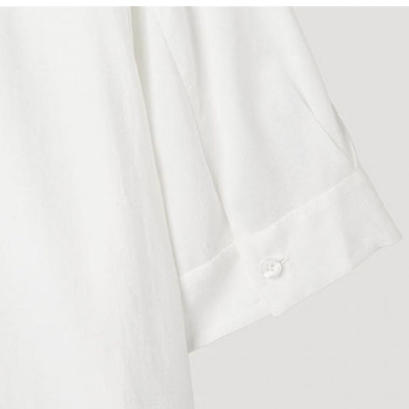 [shins Miss] Рубашка с открытым воротником и рукавом три четверти Swwstp22060 Ow