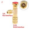 R410A R22 Клапан безопасности хладагента кондиционера 1/4" Заправочный адаптер безопасности хладагента Части ручного инструмента