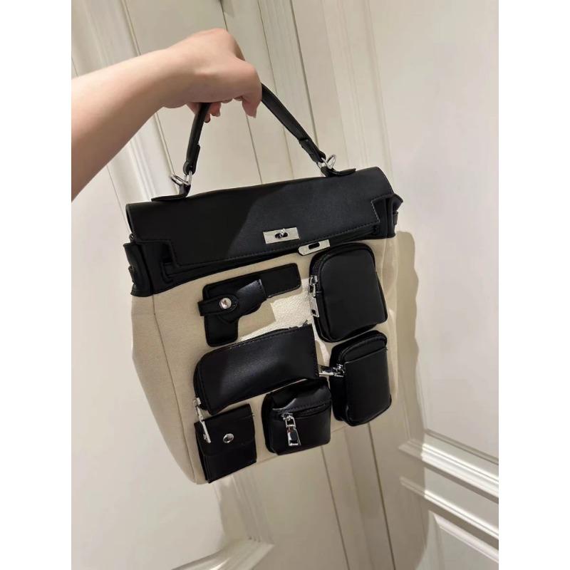 Дизайнерский мотоциклетный рюкзак с несколькими карманами унисекс из холста, школьная сумка, сумки для документов, сумки через плечо для женщин, лидер продаж