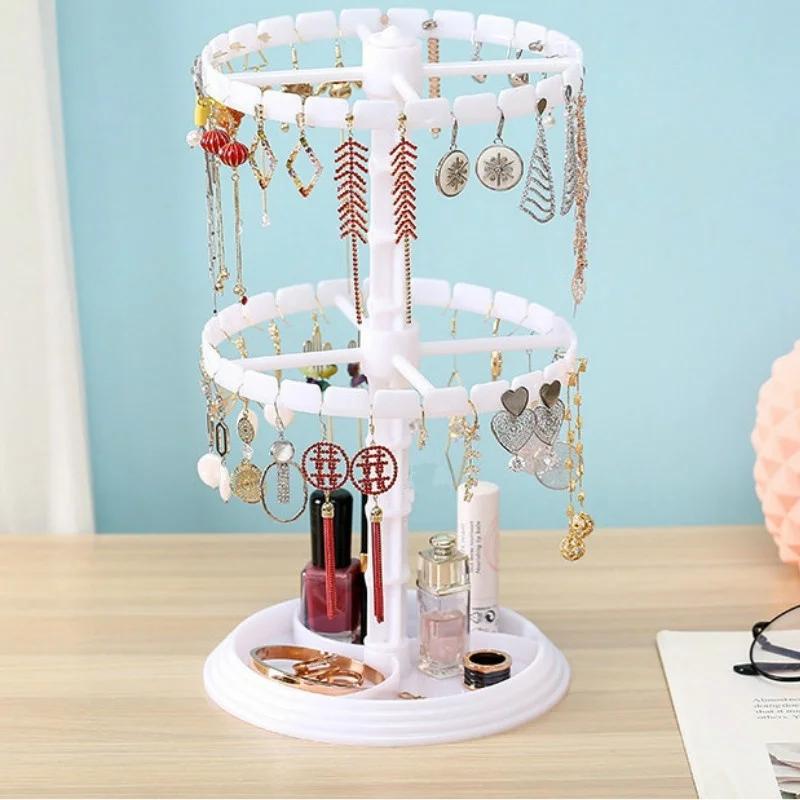 Rotating Earring Storage Rack Female Earring Pendant Jewelry Rack Finishing Bracelet Storage Box Earring Display Rack