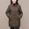 Women Winter Midi Plaid Quilted Coats Fashion Female Korean Clothing New Solid Casual Thicken Warm Long Sleeve Jackets
