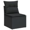 VidaXL Garden Lounge Set 6 Pcs with Cushions Black Wicker 3327023