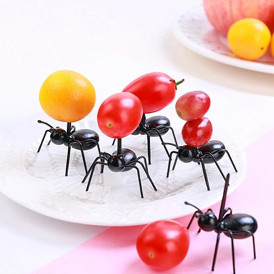 12Pcs Fruit Ant-Shaped Fork Cartoon Fruit Fork Safe Durable Reusable Dessert Fork