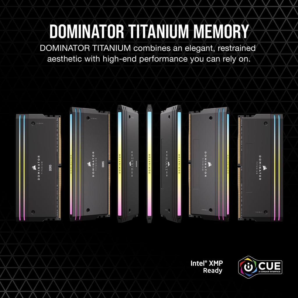 Corsair Память для настольного ПК DOMINATOR TITANIUM Серия DDR5 Комплект памяти Intel XMP 96 ГБ Черный x CL32 CMP96GX5M2B6600C32 DDR5-6600 МГц (ПК5-52800) [48ГБ 2]