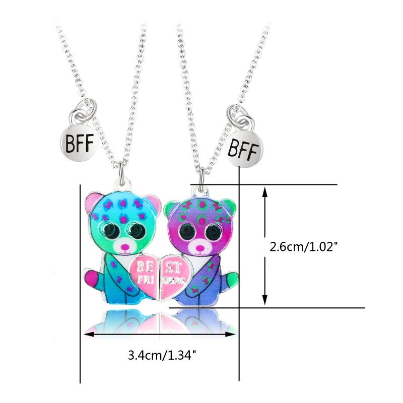 2 штуки/набор Подвеска-сердце Магнит Парное ожерелье Разноцветное BFF Друг Подруга Отношения Подарок День святого Валентина