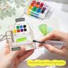 Mini Watercolor Kit Travel Watercolor Paint Set with Sketchbook Binder Clip Pen Portable Watercolor Palette with 12/24 Color Paints for Beginners