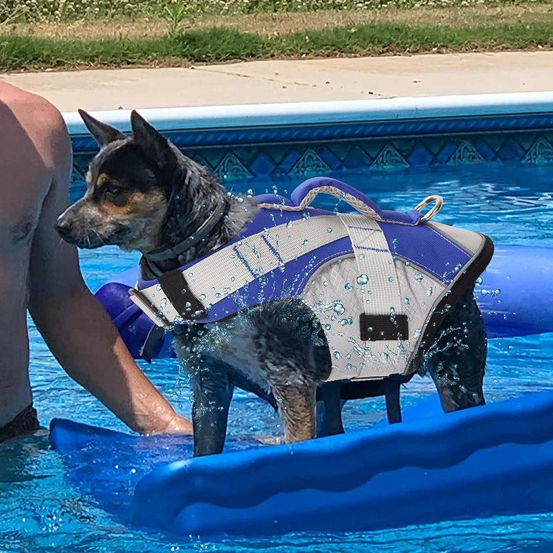 Спасательный жилет для домашних животных, летний поплавок для собак, светоотражающая полоса, спасательный регулируемый, непромокаемый спасательный жилет для домашних животных