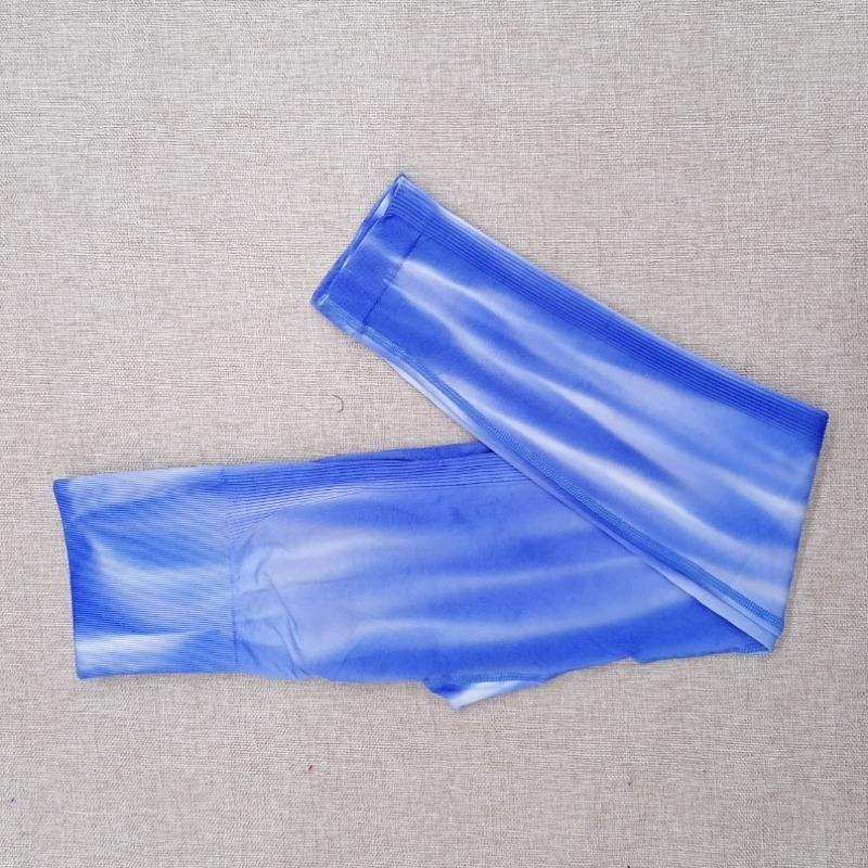 Бесшовные спортивные повседневные штаны для фитнеса и йоги, женские облегающие леггинсы с высокой талией и эффектом пуш-ап, облегающие леггинсы для йоги с принтом Polar Light 25608