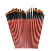 JOWOART 6 Pcs Two-color Nylon Hair Brush Brown Wood Rod Watercolor Brush Four Peaks Optional Paint Brush Set School Educational Supplies