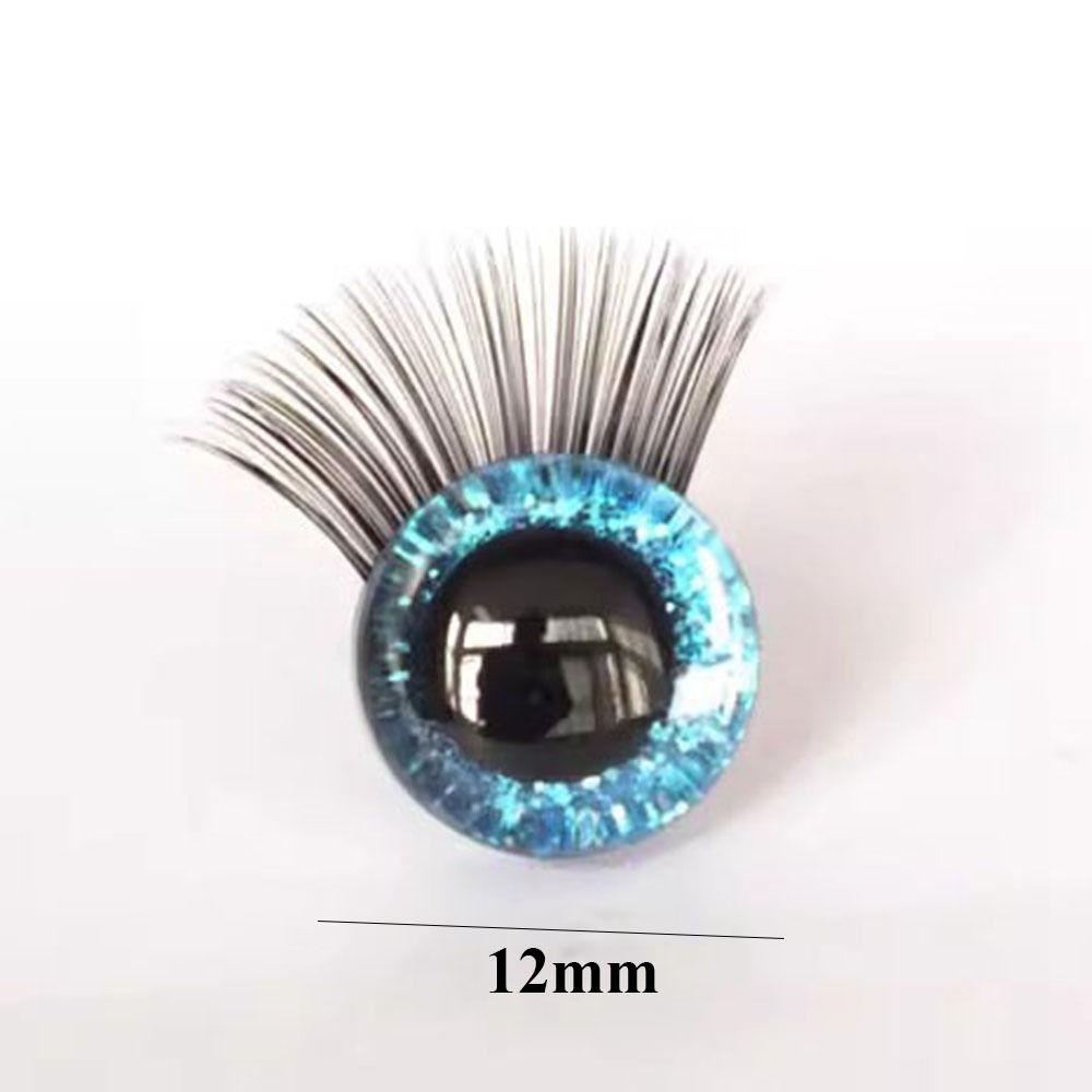 10 Colors Glitter Crystal Eyes 12mm Eyes with Eyelash New Bear Animal Eyes Doll Accessories