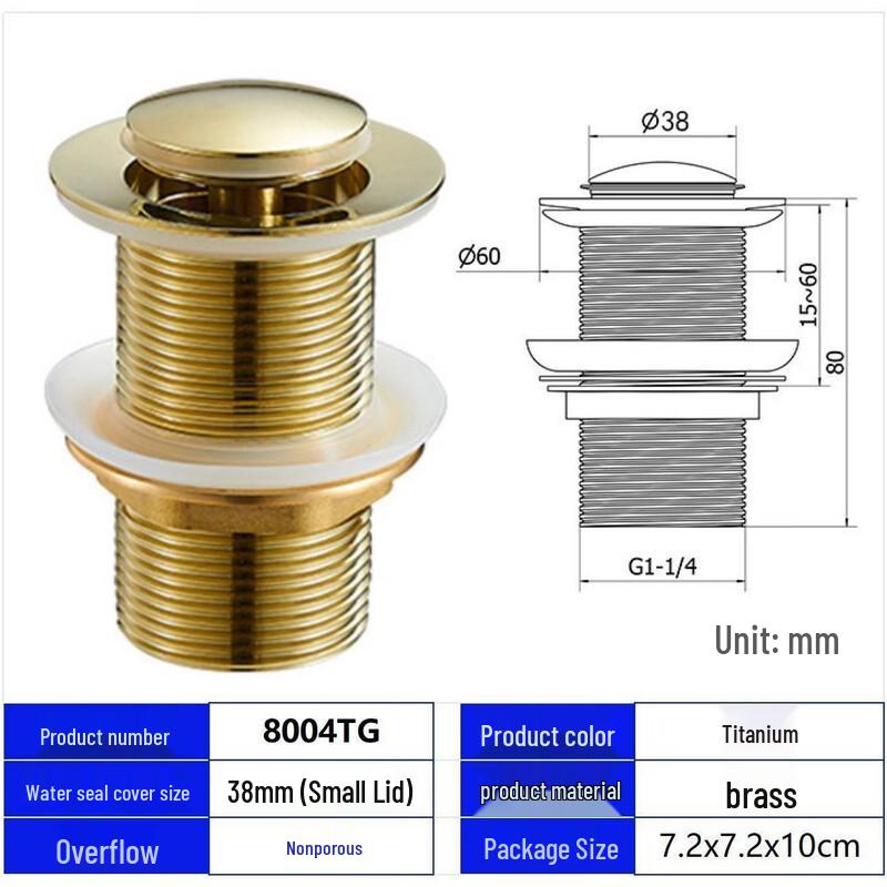 Stainless Steel Pop-up Sink Drain with Ceramic Cover