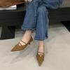 Sheepskin Version~ French Retro Pointed High Heels Women's Fashion Temperament Suede with Skirt Thin Heel Light Mouth Single Shoes