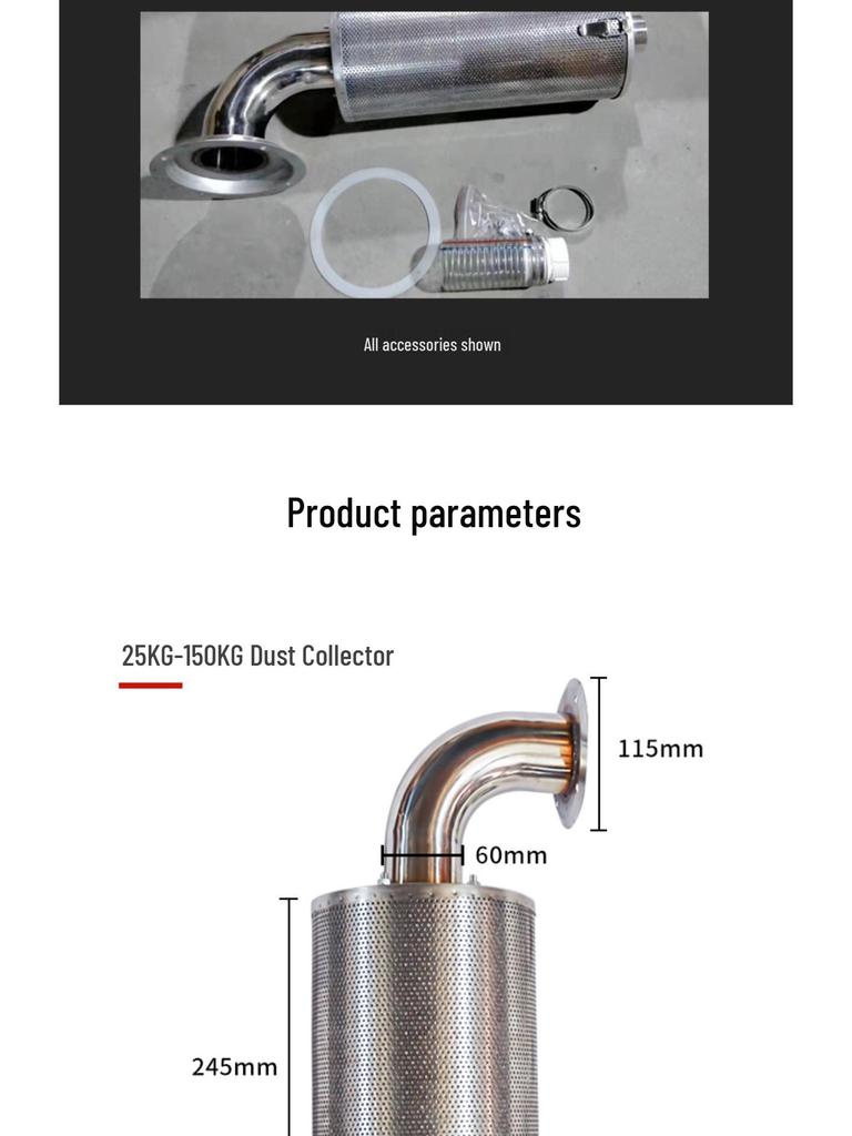 Universal Dryer Dust Collector with Drying Barrel - Available in 25, 50, and 100KG Capacities