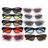 Retro Cat Eye Sunglasses Colorful Uv-proof Small Frame Sunglasses Dough Twist Mirror Leg Punk Hip Hop Eyeglasses Outdoor