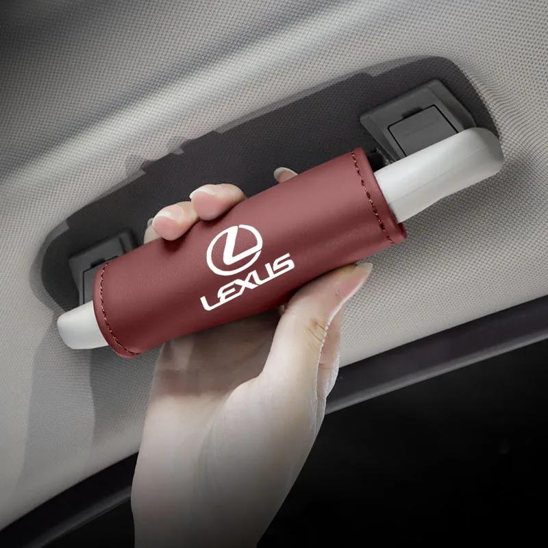 2Pcs Car Door Armrest Leather Case Auto Roof Handle Cover For Lexus F SPORT ES RX NX LS UX LM LX GX LC RZ IS CT GS RC HS SC AEI1
