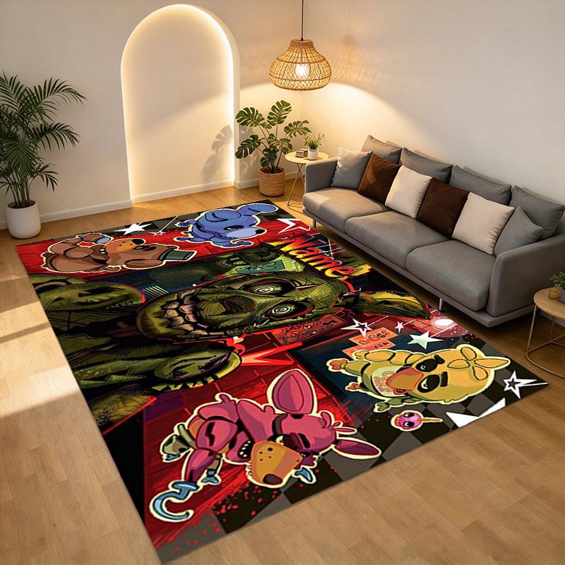 Custom Name Fnaf Art Gamer Carpet Rug for Bedroom Living Room Home Sofa Decoration,Office Home Decor Game Large Decor Floor Mat
