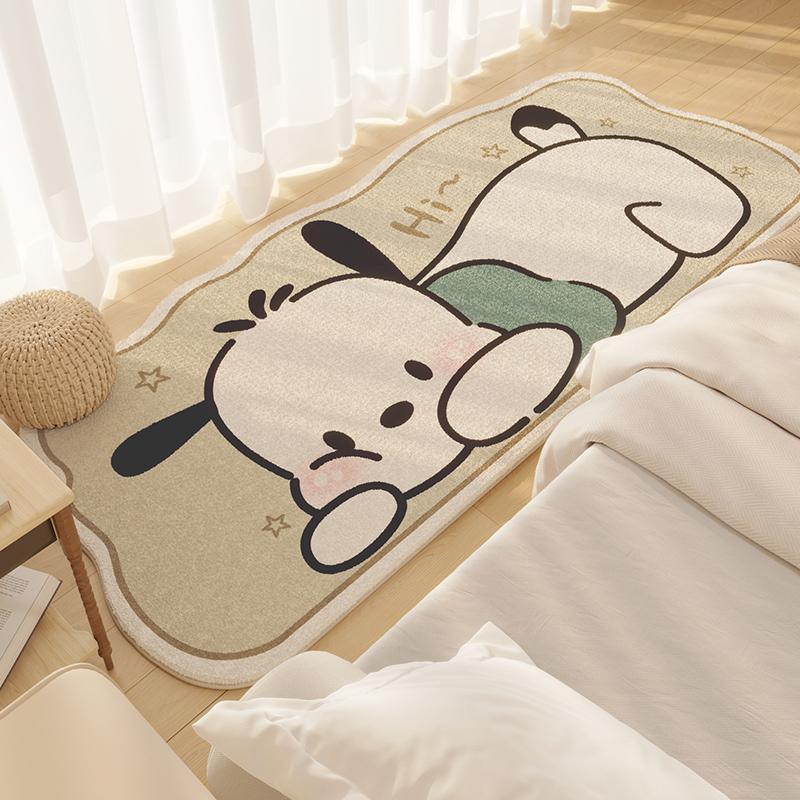 Cartoon Style Living Room Decoration Pink Carpet Fluffy Soft Bedside Rug Irregular Shapes Rugs for Bedroom Thick Plush Study Mat