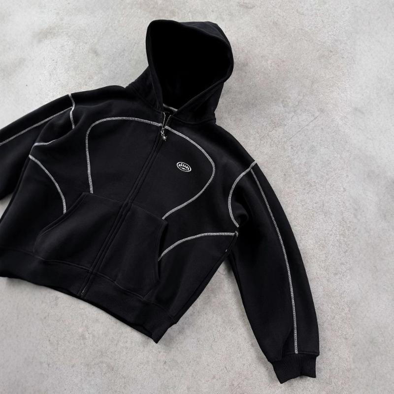 European and American Fashion Trend High Street Casual Loose Embroidered Men's and Women's Hoodies for Autumn and Winter