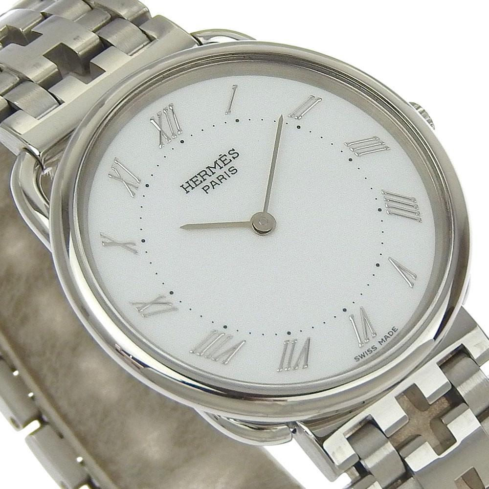 HERMES Arceau Watches whiteDial Stainless Steel Quartz Analog display mens Used