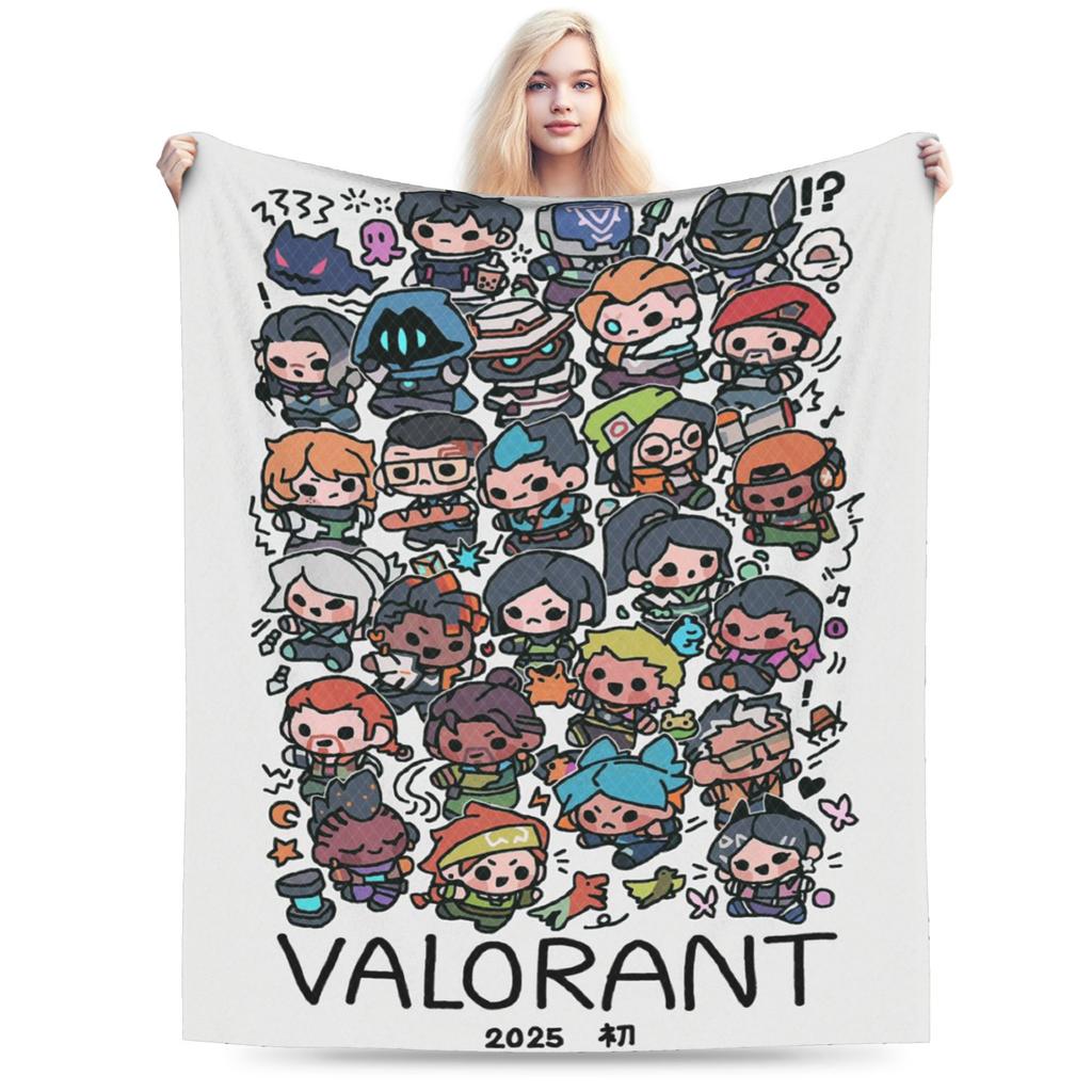 Фланелевое одеяло для игры Valorant Зимнее Мягкое Прочное Постельное белье Пледы для Детей Взрослых Гостиной Пушистое Покрывало Чехол на Диван-кровать