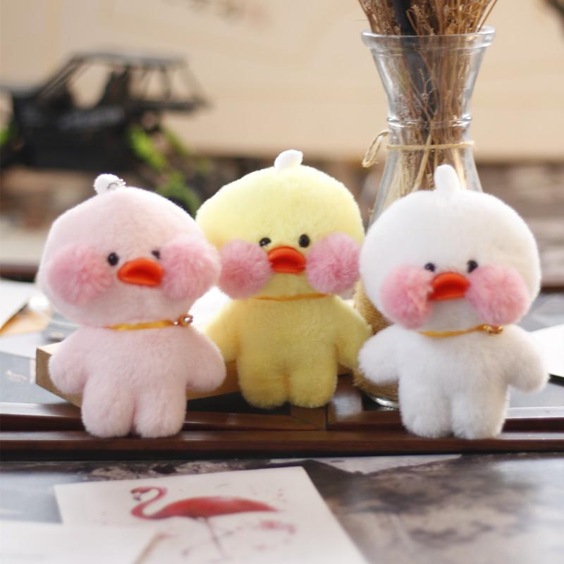 Очаровательный плюшевый брелок-утка, милая мягкая игрушка, подвеска для сумки, желтый, белый, розовый, 12 см