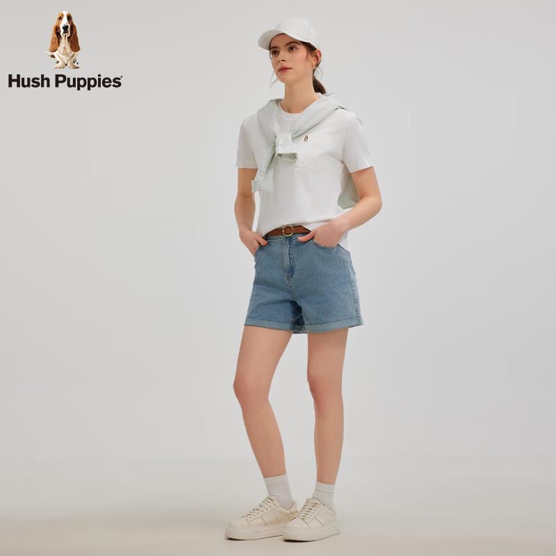 Женская базовая хлопковая футболка Hush Puppies с вышитым карманом