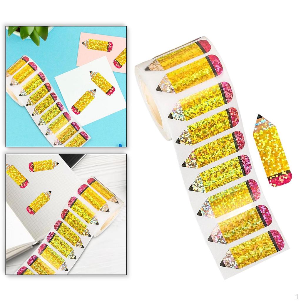 Снова в школу Наклейки в рулоне, Голографические, Товары для вечеринок, Декор для конвертов и скрапбукинга, Печать-карандаш