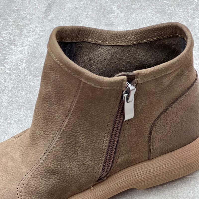 Johnature Короткие сапоги из натуральной кожи ручной работы в стиле ретро с круглым носком, повседневные однотонные универсальные женские ботинки на мягкой подошве